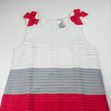 Load image into Gallery viewer, Girls Target, white, grey &amp; pink party dress, EUC, size 5, L: 58cm