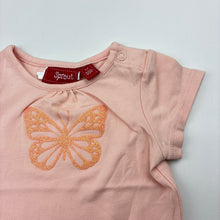 Load image into Gallery viewer, Girls Sprout, short sleeve t-shirt / top, glitter butterfly, GUC, size 000,  