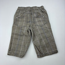 Load image into Gallery viewer, Boys Next, cotton lined check pants, elasticated, EUC, size 0,  