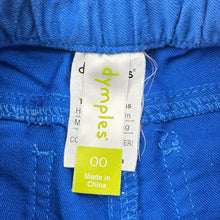 Load image into Gallery viewer, Unisex Dymples, blue cotton blend pants, elasticated, GUC, size 00,  