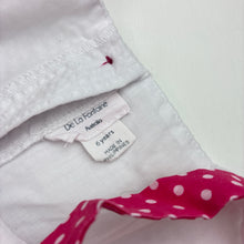 Load image into Gallery viewer, Girls De La Fontaine, lined white &amp; pink party dress, cupcakes, EUC, size 6, L: 61cm