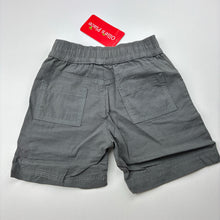 Load image into Gallery viewer, Boys Ollie's Place, grey lightweight cotton shorts, elasticated, NEW, size 00,  