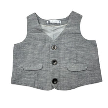 Load image into Gallery viewer, Boys Target, grey cotton formal / wedding vest / waistcoat, EUC, size 000,  