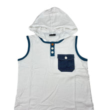 Load image into Gallery viewer, Boys Next, white cotton sleeveless hoodie t-shirt, GUC, size 7,  