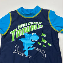 Load image into Gallery viewer, Boys High Tide, short sleeve rashie / swim top, shark, EUC, size 1,  