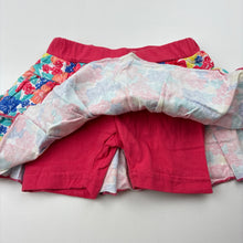 Load image into Gallery viewer, Girls Pumpkin Patch, bright floral cotton skirt, built-in shorts, elasticated, EUC, size 000,  