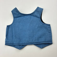 Load image into Gallery viewer, Boys Target, blue chambray cotton waistcoat / vest, EUC, size 000,  