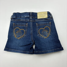 Load image into Gallery viewer, Girls Piping Hot, stretch denim jean shorts, adjustable, GUC, size 2,  