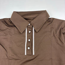 Load image into Gallery viewer, Girls Lapin House, brown stretchy long sleeve top, diamantes, EUC, size 10,  