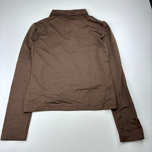Load image into Gallery viewer, Girls Lapin House, brown stretchy long sleeve top, diamantes, EUC, size 10,  
