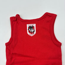 Load image into Gallery viewer, Unisex NRL Supporter, red cotton St George singlet top, EUC, size 00,  