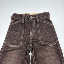Load image into Gallery viewer, Boys Gap, dark brown denim pants, adjustable, NEW, size 2,  