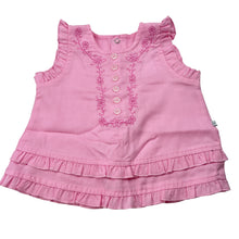 Load image into Gallery viewer, Girls Papoose Layette, pink embroidered sleveless top, EUC, size 0000,  