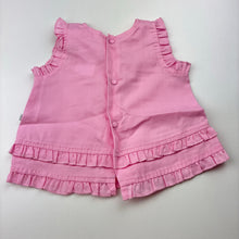 Load image into Gallery viewer, Girls Papoose Layette, pink embroidered sleveless top, EUC, size 0000,  