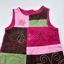 Load image into Gallery viewer, Girls Sprout, embroidered cotton corduroy dress, GUC, size 1, L: 42cm