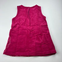 Load image into Gallery viewer, Girls Sprout, embroidered cotton corduroy dress, GUC, size 1, L: 42cm