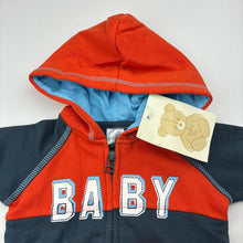 Load image into Gallery viewer, Boys Baby Biz, fleece lined zip hoodie / sweater, NEW, size 000,  