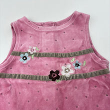 Load image into Gallery viewer, Girls Baby World, embroidered velour dress, GUC, size 000, L: 32cm