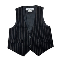 Load image into Gallery viewer, Boys Denis Tang Fashion, black pin stripe formal / wedding vest, EUC, size 00,  