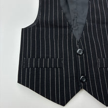 Load image into Gallery viewer, Boys Denis Tang Fashion, black pin stripe formal / wedding vest, EUC, size 00,  
