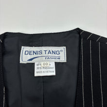 Load image into Gallery viewer, Boys Denis Tang Fashion, black pin stripe formal / wedding vest, EUC, size 00,  