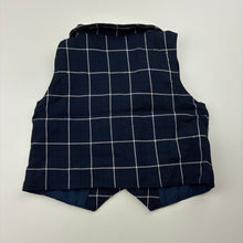 Load image into Gallery viewer, Boys Miniclasix, navy check waistcoat / vest, GUC, size 6 months,  