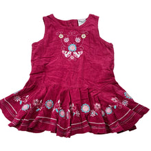 Load image into Gallery viewer, Girls Baby Baby, embroidered corduroy cotton dress, GUC, size 0, L: 38cm
