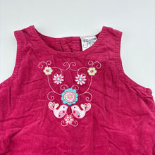 Load image into Gallery viewer, Girls Baby Baby, embroidered corduroy cotton dress, GUC, size 0, L: 38cm