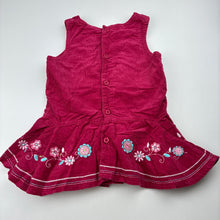 Load image into Gallery viewer, Girls Baby Baby, embroidered corduroy cotton dress, GUC, size 0, L: 38cm