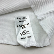 Load image into Gallery viewer, Girls Tiny Little Wonders, white ribbed cotton singlet top, EUC, size 000,  