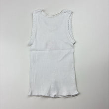 Load image into Gallery viewer, Girls Tiny Little Wonders, white ribbed cotton singlet top, EUC, size 000,  