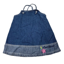 Load image into Gallery viewer, Girls Fun Spirit, vintage blue denim embroidered dress, GUC, size 1, L: 43cm