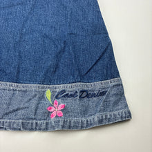 Load image into Gallery viewer, Girls Fun Spirit, vintage blue denim embroidered dress, GUC, size 1, L: 43cm