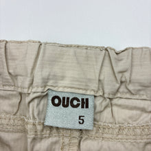 Load image into Gallery viewer, Girls Ouch, lightweight cotton long shorts, adjustable, Inside leg: 20cm, FUC, size 5,  