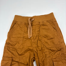 Load image into Gallery viewer, Boys M&amp;S, cotton lined cargo pants, elasticated, EUC, size 0,  