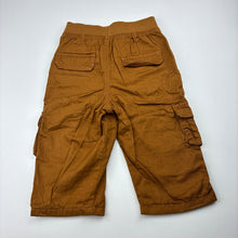 Load image into Gallery viewer, Boys M&amp;S, cotton lined cargo pants, elasticated, EUC, size 0,  