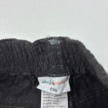 Load image into Gallery viewer, Boys Jack &amp; Milly, cotton corduroy pants, elasticated, EUC, size 000,  