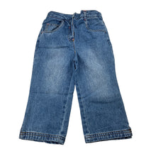 Load image into Gallery viewer, Girls H+T, blue denim jeans, elasticated, Inside leg: 29cm, GUC, size 2,  