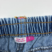 Load image into Gallery viewer, Girls H+T, blue denim jeans, elasticated, Inside leg: 29cm, GUC, size 2,  