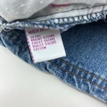 Load image into Gallery viewer, Girls H+T, blue denim jeans, elasticated, Inside leg: 29cm, GUC, size 2,  