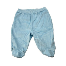 Load image into Gallery viewer, Unisex Prenatal, blue velour footed leggings / bottoms, GUC, size 000,  