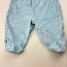 Load image into Gallery viewer, Unisex Prenatal, blue velour footed leggings / bottoms, GUC, size 000,  