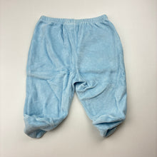 Load image into Gallery viewer, Unisex Prenatal, blue velour footed leggings / bottoms, GUC, size 000,  