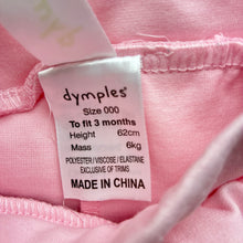 Load image into Gallery viewer, Girls Dymples, thick pink leggings / bottoms, elasticated, EUC, size 000,  