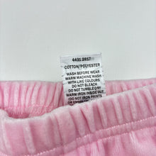 Load image into Gallery viewer, Girls Target, pink velour pants / bottoms, elasticated, GUC, size 00,  