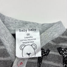 Load image into Gallery viewer, Boys Baby Baby, grey stripe long sleeve top, monster, FUC, size 00,  