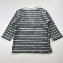 Load image into Gallery viewer, Boys Baby Baby, grey stripe long sleeve top, monster, FUC, size 00,  