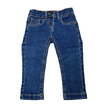 Load image into Gallery viewer, Girls H&amp;T, blue stretch denim jeans, adjustable, Inside leg: 27cm, EUC, size 1,  