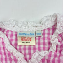 Load image into Gallery viewer, Girls JoJo Maman Bebe, lightweight cotton wrap-over dress, GUC, size 1, L: 43cm