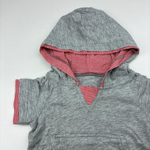 Load image into Gallery viewer, Boys Mix Baby, grey cotton hooded tee / top, GUC, size 000,  